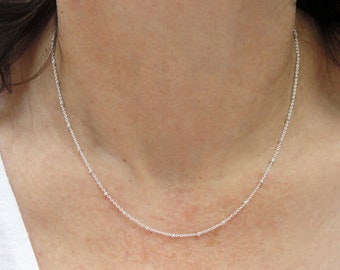 Sterling Silver Satellite Necklace: Delicate Beaded Choker