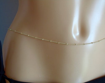 Gold beaded waist/belly chain, Gold satellite belly chain, Waist chain, Belly chain, Body jewellery, Satellite body chain