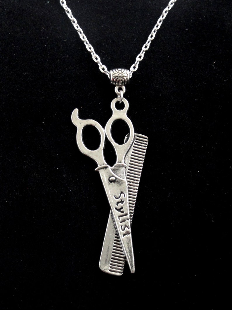 Hairdresser Charm Necklace Gift for Hairdresser Scissors Etsy