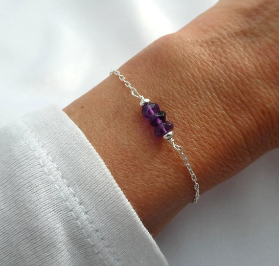 Buy PH Artistic Bracelet Silver Sterling 925 Jewelry Natural Amethyst Gem  Stone Women Handmade Gift F941 at Amazon.in