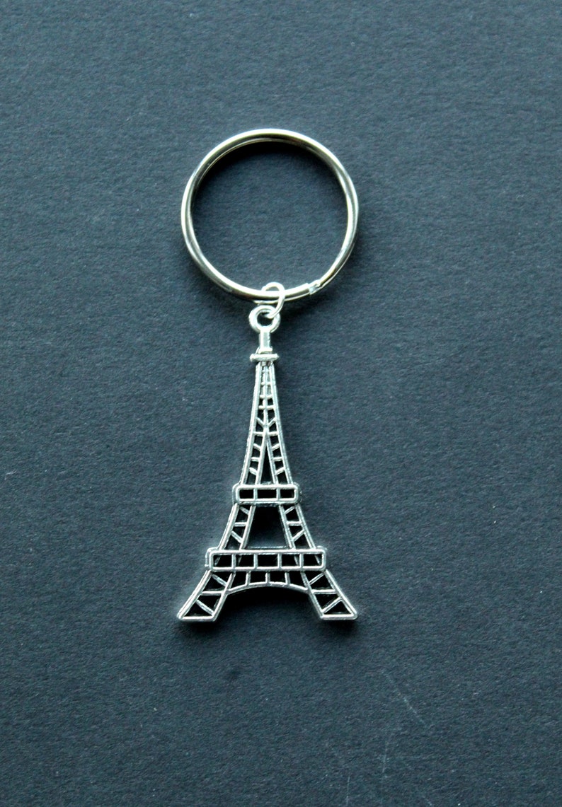 Eiffel Tower Keychain Silver Eiffel Tower Charm Keyring Etsy