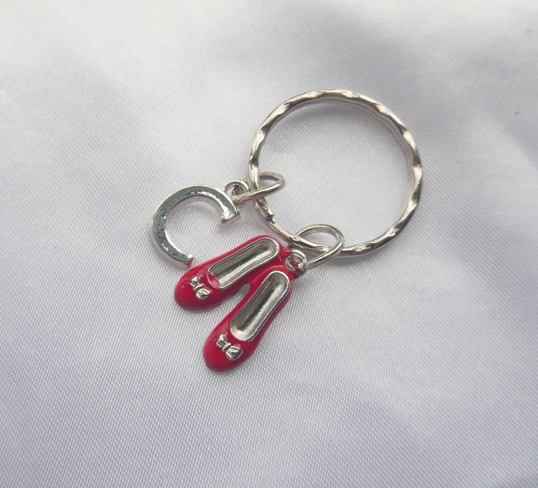 Ruby Slippers Keyring: Wizard of Oz Enamel Shoe Charm With Initial - Etsy
