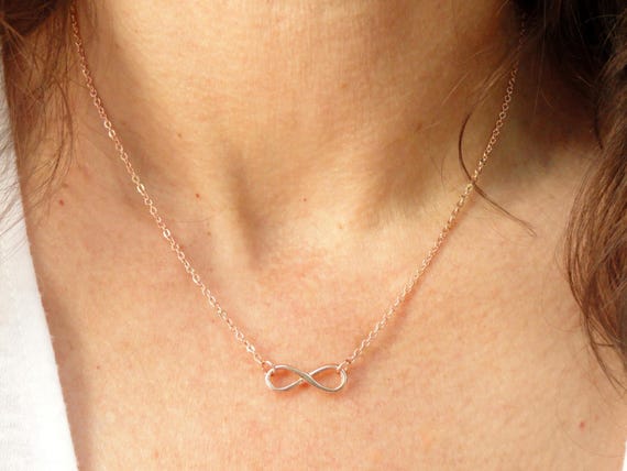 Rose gold infinity best sale necklace