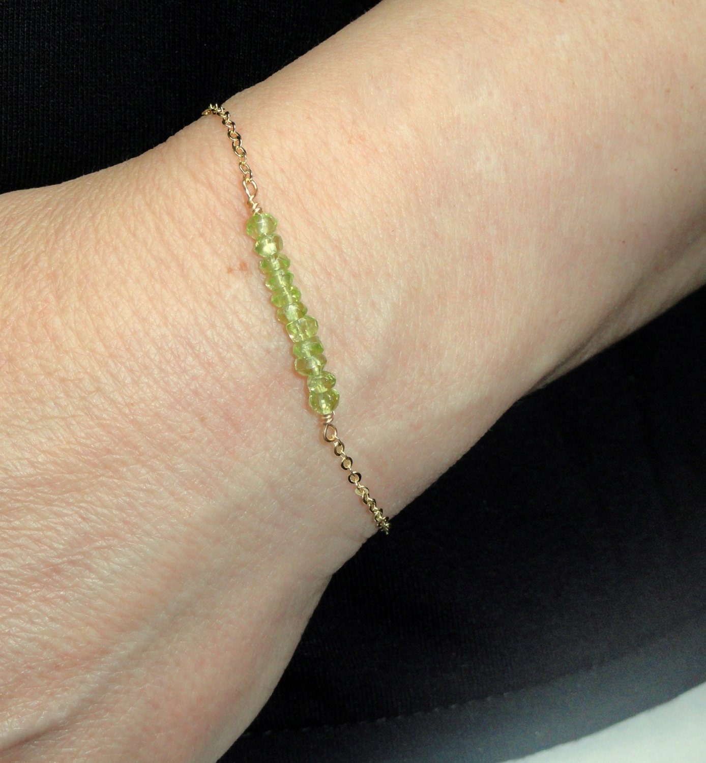 Gold peridot bracelet Peridot bracelet Gold gemstone Etsy
