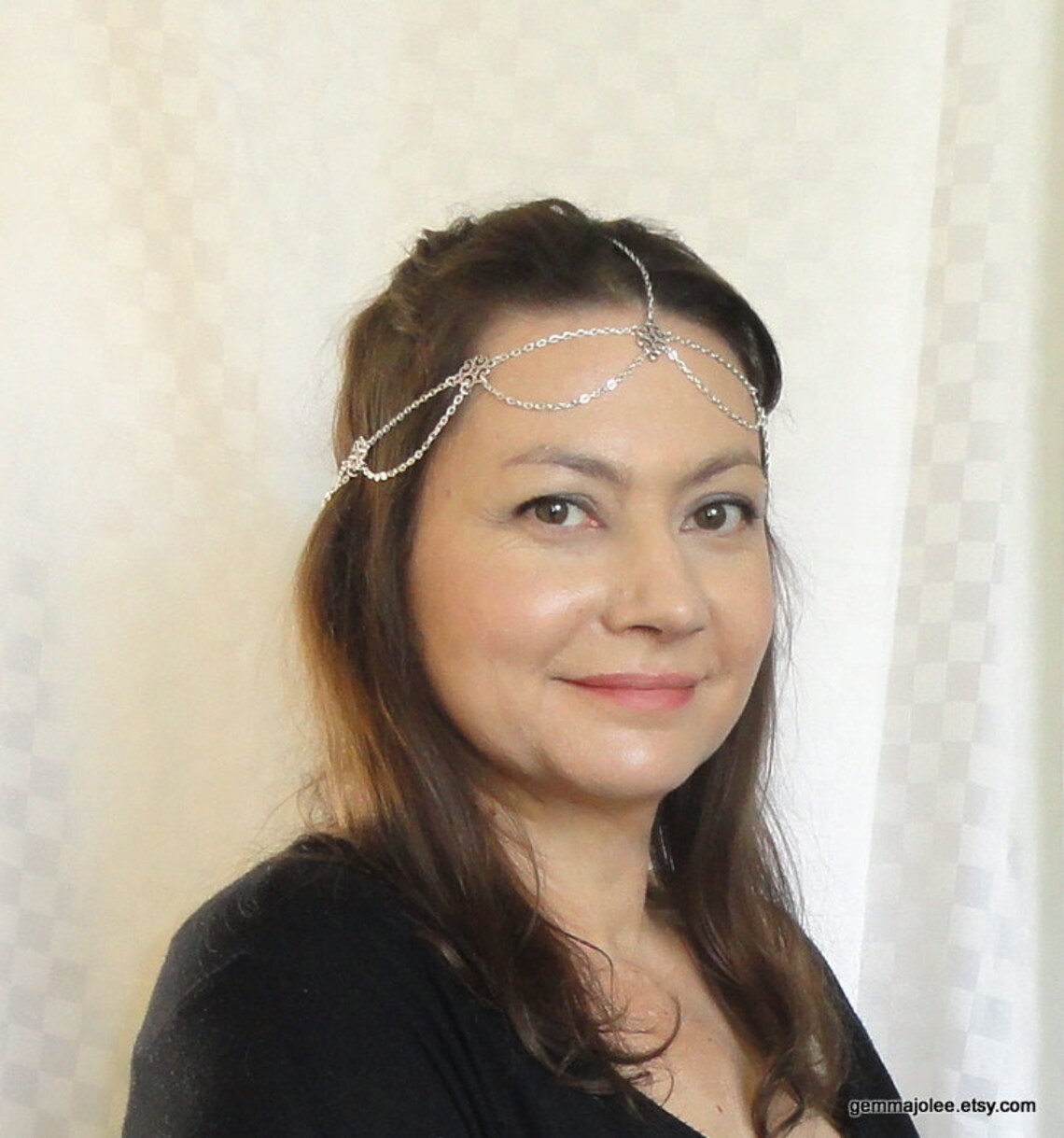 Silver Chain Headchain Boho Head Jewelry Chic Head Piece Etsy