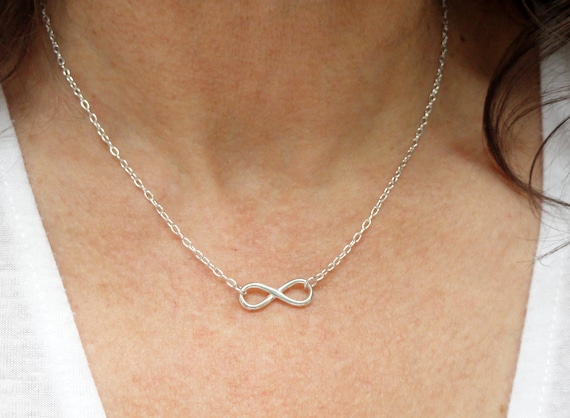 Infinity Symbol Necklace in Sterling Silver, Sturdy, Infinity Necklace,  Silver Infinity, Eternity Necklace, Mother's Day - Etsy | Infinity symbol  necklace, Infinity necklace, Gold triangle necklace