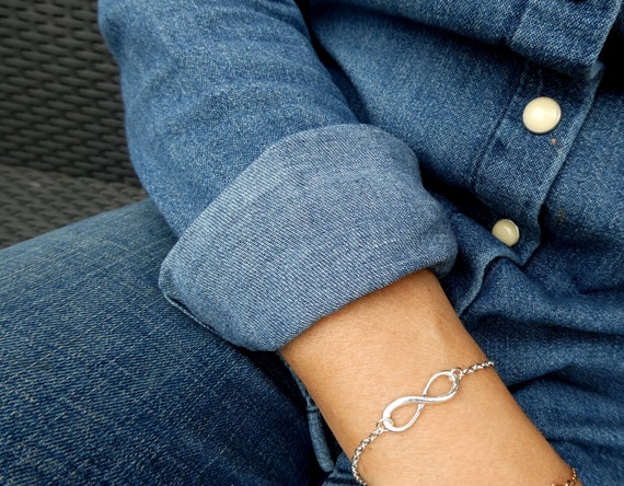 Sterling Silver Double Heart Infinity Bracelet with Accents and Fancy Pink  Premium Zirconia Stones | Jewlr