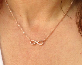 Rose gold Infinity necklace Infinity necklace Rose gold necklace Rose gold jewelry Infinity jewelry Bridesmaid gift Gifts