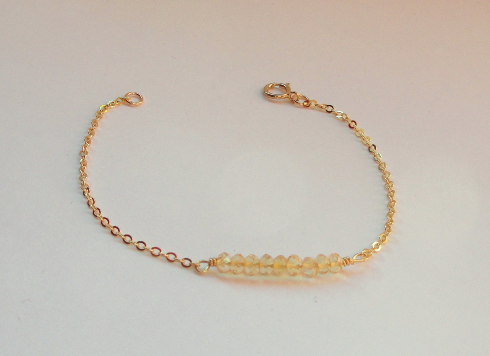 Xanadu Designs 2pc Pale Gold Citrine Beads For European Charm Bracelets - November Birthstone