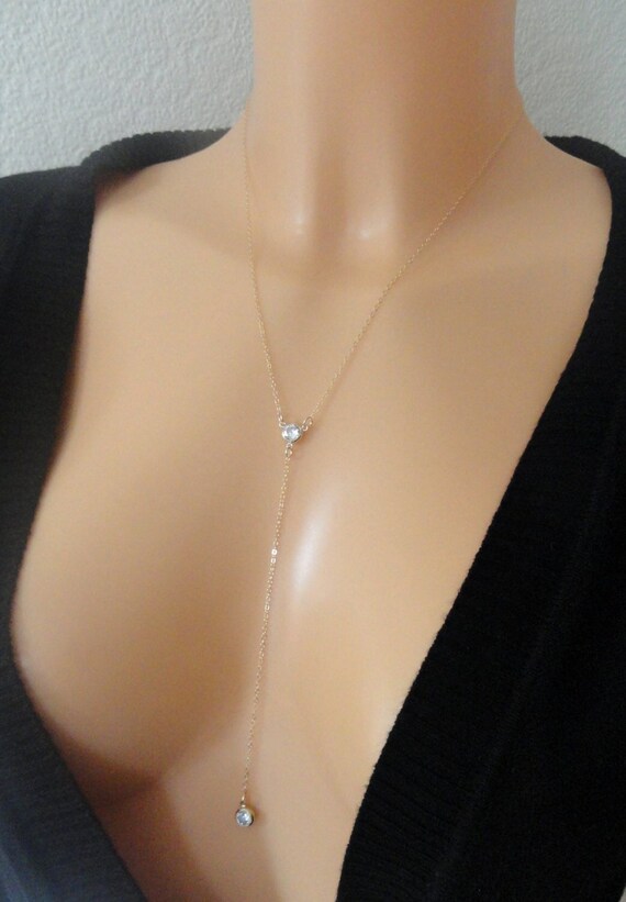 Collier Vintage En Forme De Y Lariat En Cristal Avec Chaîne En Y Et