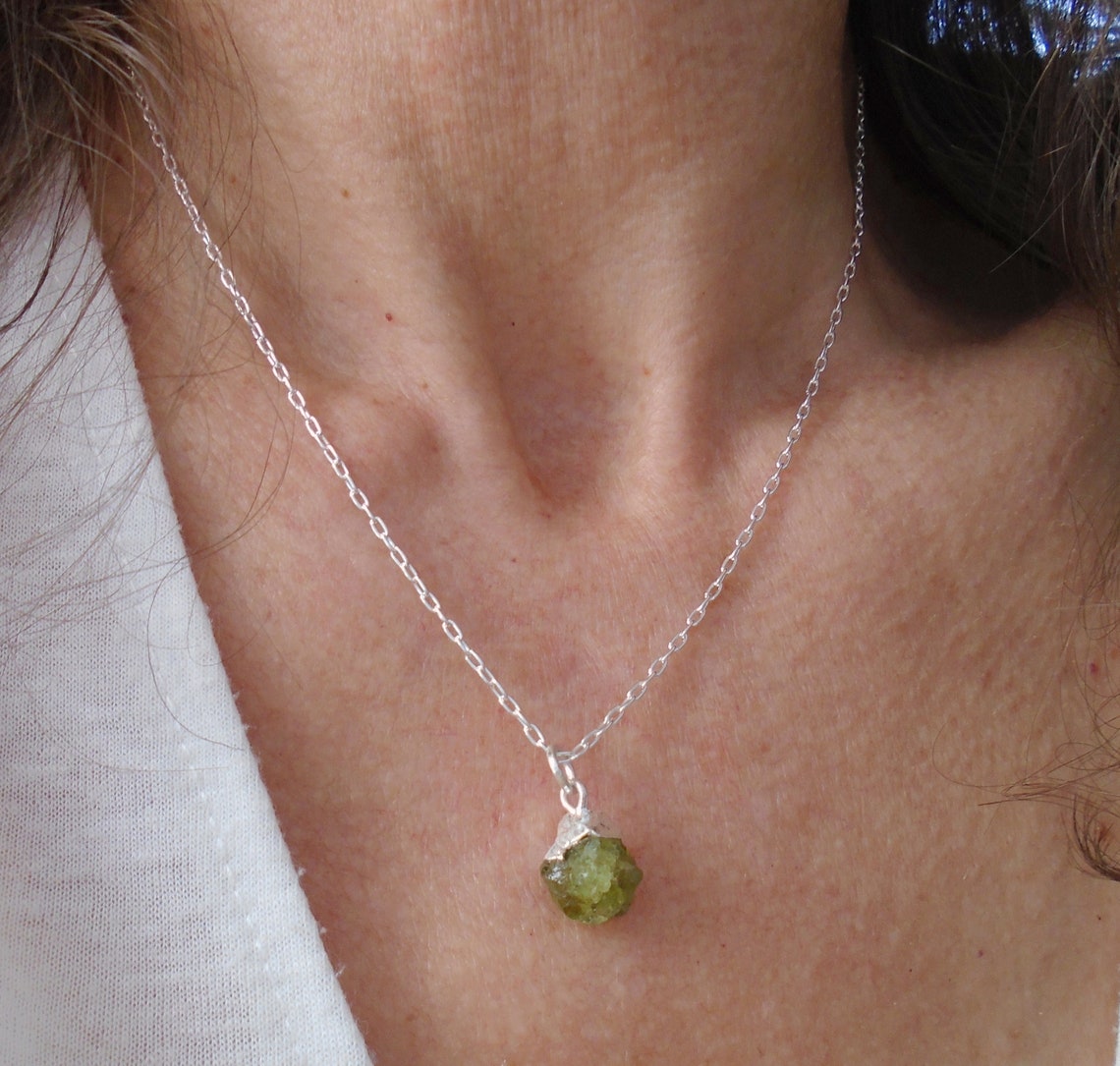 Sterling silver peridot necklace Clearance