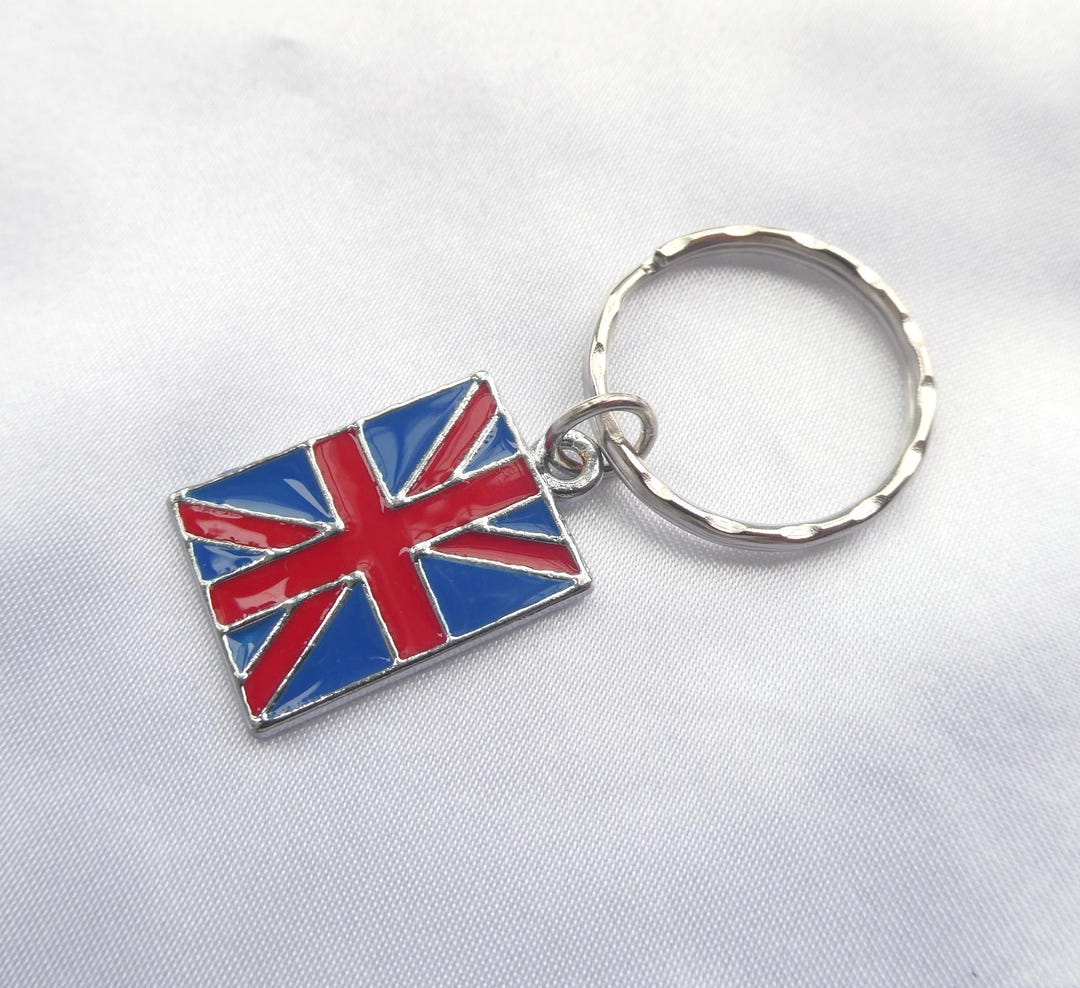 Silver Enamel Union Jack Keyring: British Flag Keychain - Etsy