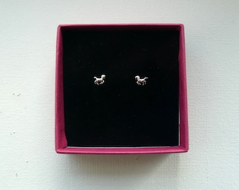 Pendientes de caballo en plata de ley