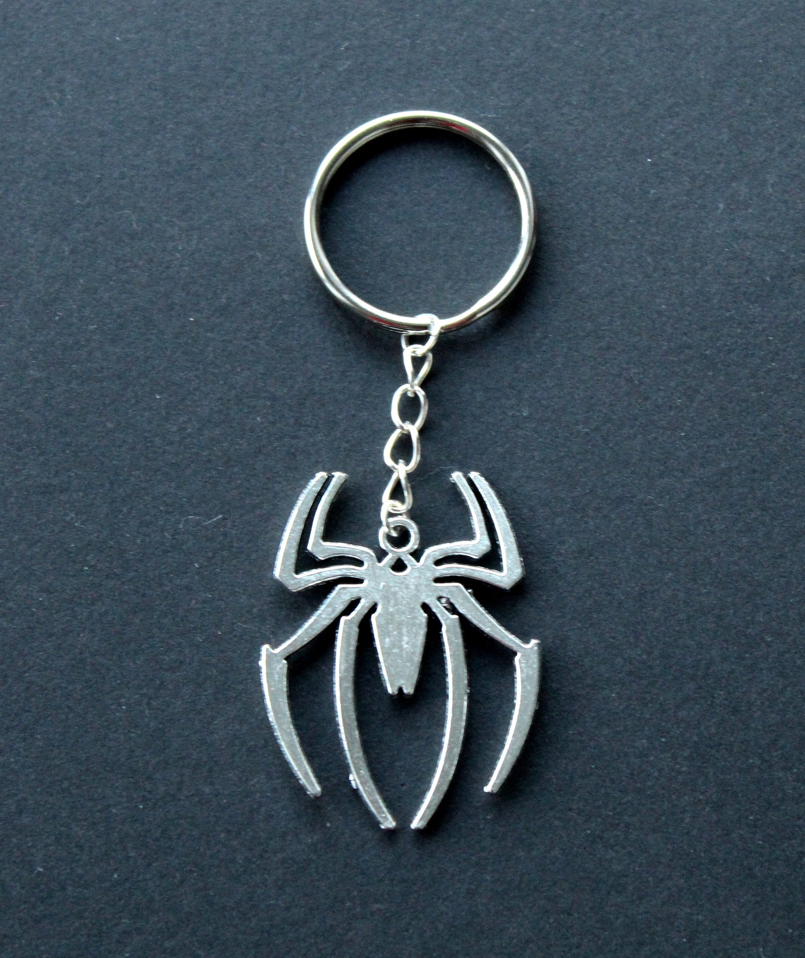 Spider keychain large spider keyring insect keyring keyring  etsy
