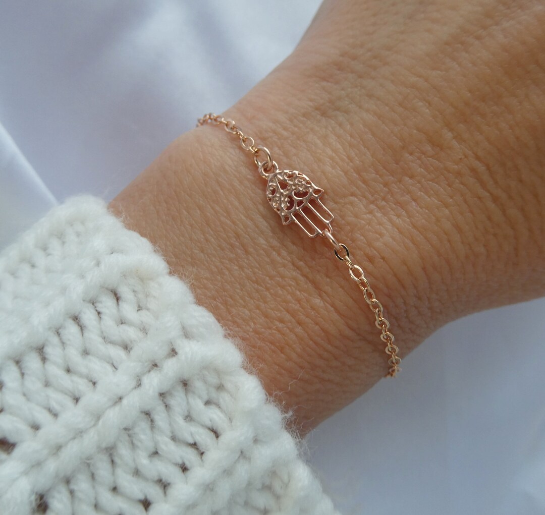 Rose Gold Hamsa Bracelet, Hamsa Bracelet, Hamsa Hand Bracelet, Amulet