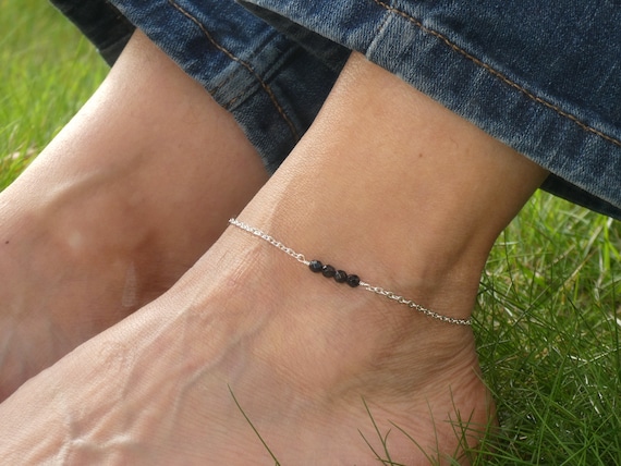 Ankle Bracelet Cute Women Men Black Fabric Rope Feather Leg Anklet Fashion  Style | eBay