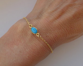 Gold turquoise bracelet, Turquoise bracelet, December birthstone bracelet, Gold bracelet, Gemstone bracelet, Birthstone jewellery