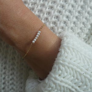 Gold Filled Freshwater Pearl Bracelet: Delicate Bridal Jewelry