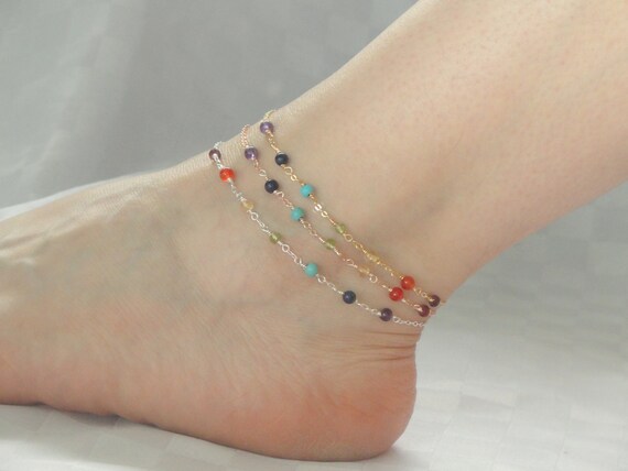 Chakra ankle bracelet deals