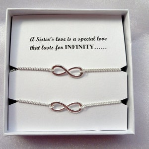 Sister gift, Two infinity bracelets, Silver infinity bracelet, Infinity bracelets, Infinity jewelry, Gifts