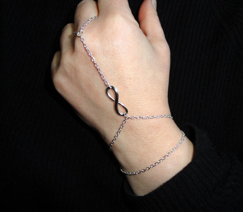 Silver Infinity Chain Slave Bracelet Silver Slave Bracelet Etsy UK