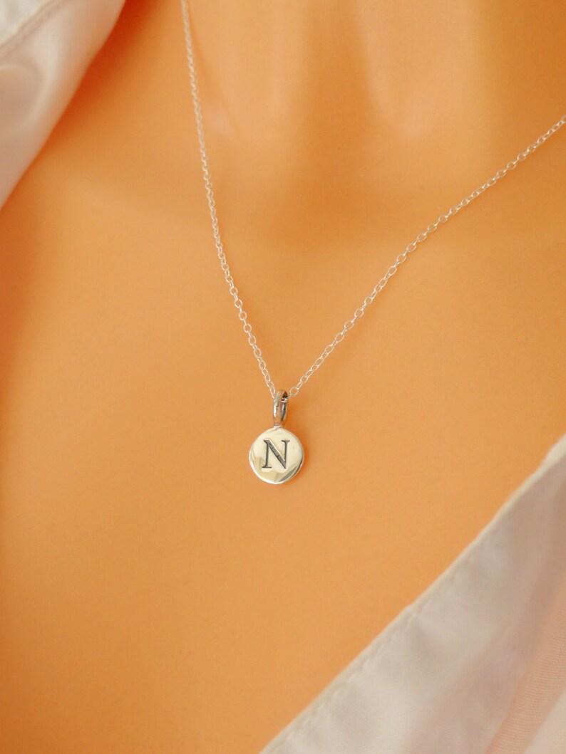 Initial Necklace Sterling Silver Initial Necklace Etsy UK
