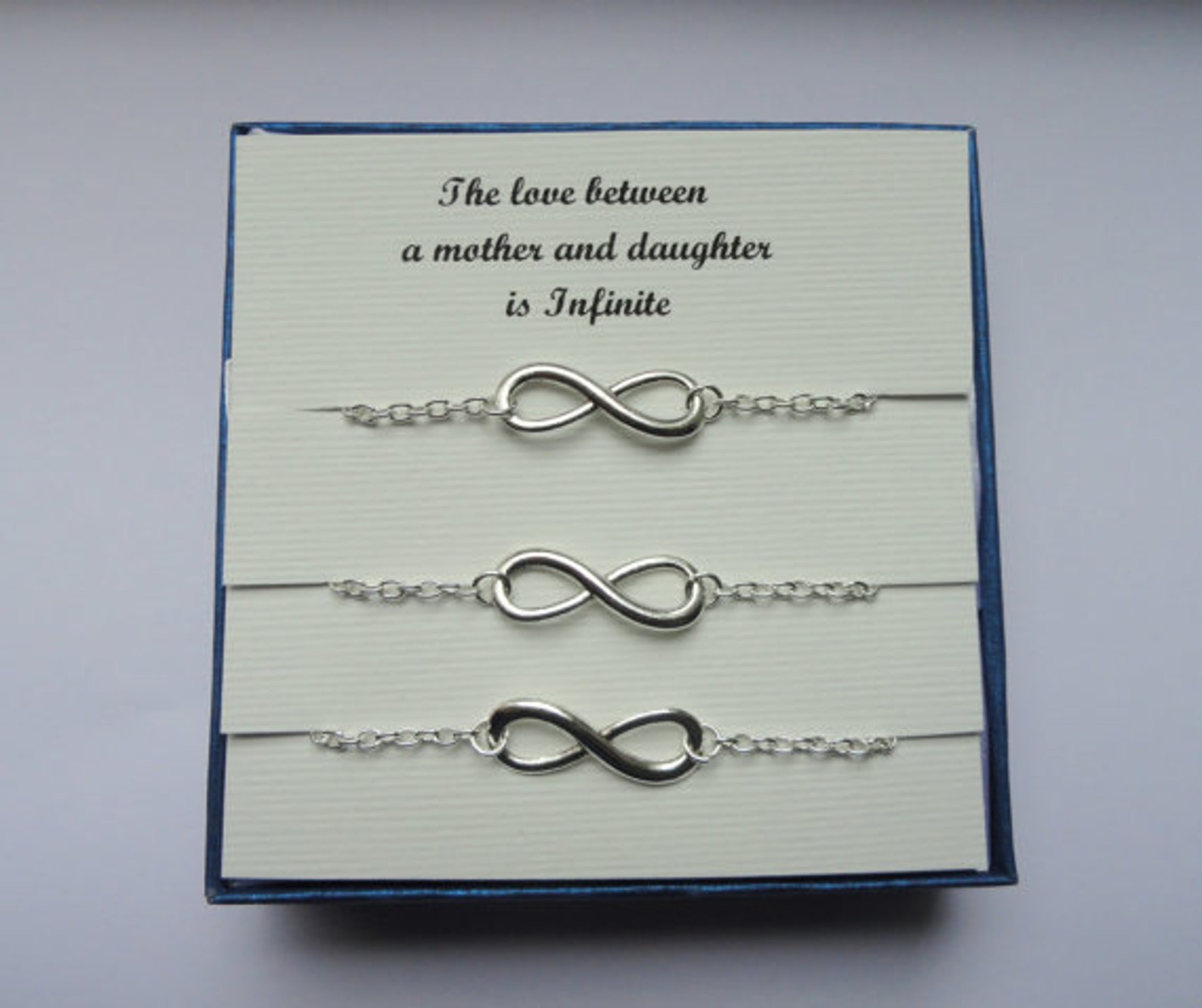 Mother daughter gift with THREE infinity ankle bracelets Etsy