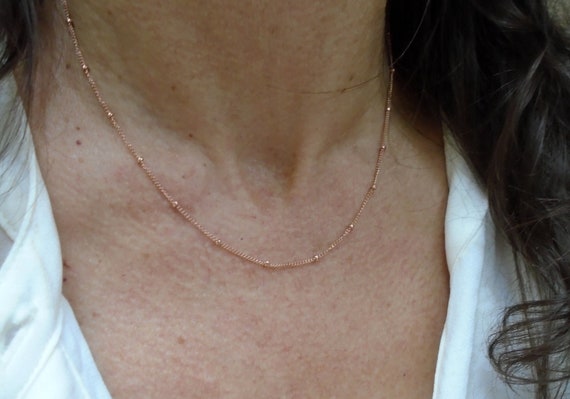 Rose Gold Satellite Necklace Delicate 