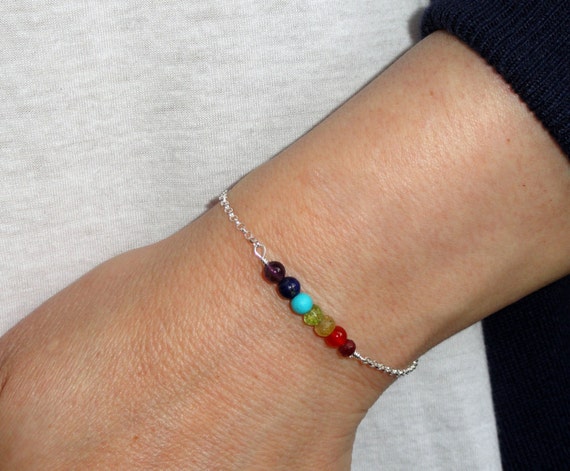 Sterling Silver Chakra Bracelet Chakra Bracelet Silver Chakra