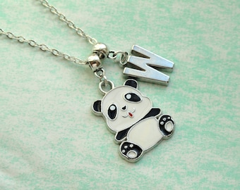 Panda necklace, Enamel panda bear necklace, Animal necklace, Children's necklace, Panda bear gift, Animal jewellery, Gifts for girls