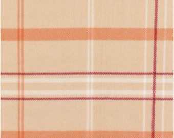 Tan Brown Plaid Anti-Pill Plush Fleece Fabric