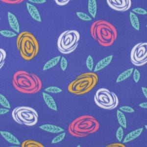 Roses on Blue -  Blizzard Fleece Fabric
