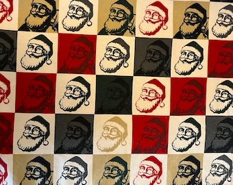Santa Check Cozy Super Snuggle Flannel Fabric - Soft 100% Cotton - Sold by the Yard