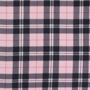 Pink and Black Plaid Blizzard Fleece Fabric