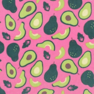 Avocados on Pink Anti-Pill Plush Fleece Fabric