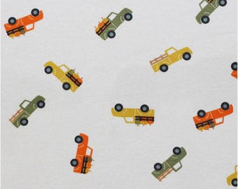Fall Trucks Cozy Super Snuggle Flannel Fabric - Soft 100% Cotton - Sold by the Yard