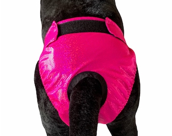 Bitch Britches, Dog Diaper, Dog Panties for Heats and incontinence. Custom made, washable, and adjustable. Solid colors