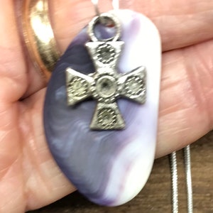 Cape Cod Wampum Pendant with Surfer’s Cross