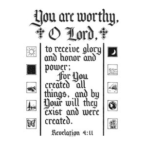 Digital - Revelation 4:11 - Hand Lettering - Calligraphy Print - Scripture Wall Art - Beautiful Scripture Calligraphy - Wall Art Prints