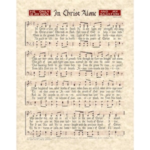 Digital - In Christ Alone - Hand Lettered Calligraphy Print - Getty Music - Christian Wall Art -Beautiful Scripture Calligraphy - Hymn