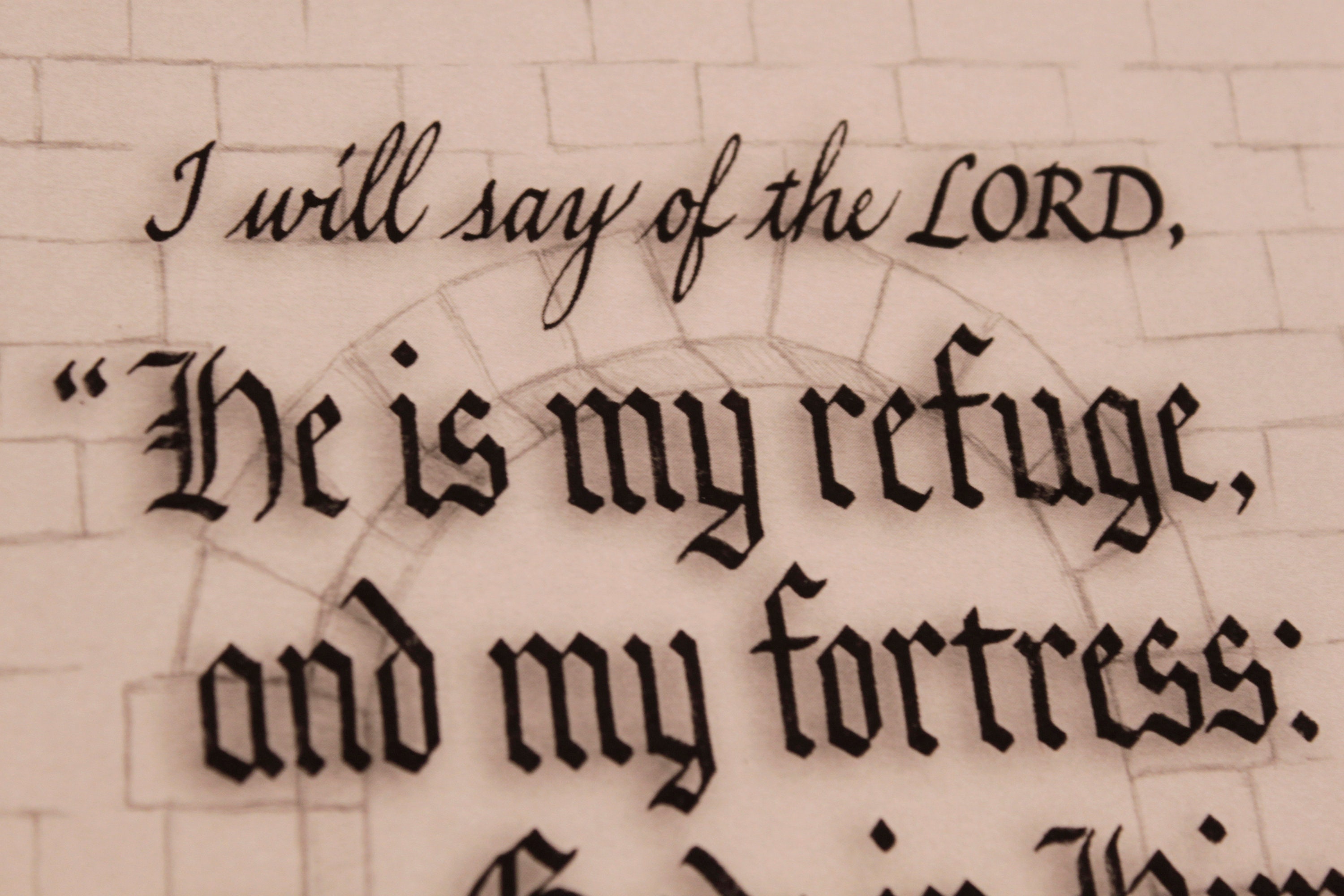 Digital - Psalm 91:20 - Hand Lettering - Calligraphy Print - Scripture ...
