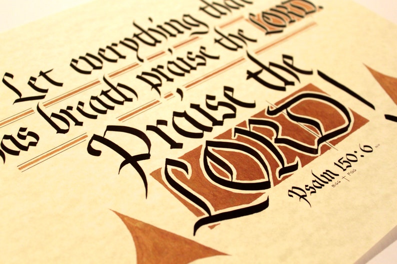 Digital - Psalm 150:6 - NIV - Hand Lettering - Calligraphy Print ...