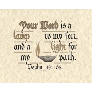 Print - Psalm 119:105 - Hand Lettered Calligraphy Print - Wall Art - Beautiful Scripture Calligraphy - Christian Wall Art - Wall Art Prints