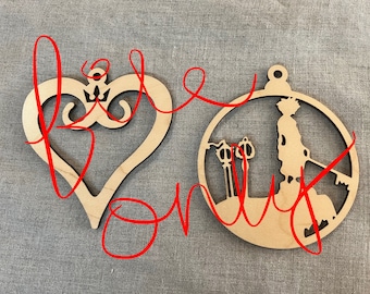 DIGITAL FILE - No physical item shipped - Kingdom Hearts Ornaments set!! SVG File - For Glowforge