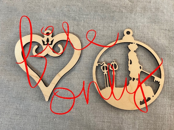 DIGITAL FILE - No physical item shipped - Kingdom Hearts Ornaments set!! SVG File - For Glowforge