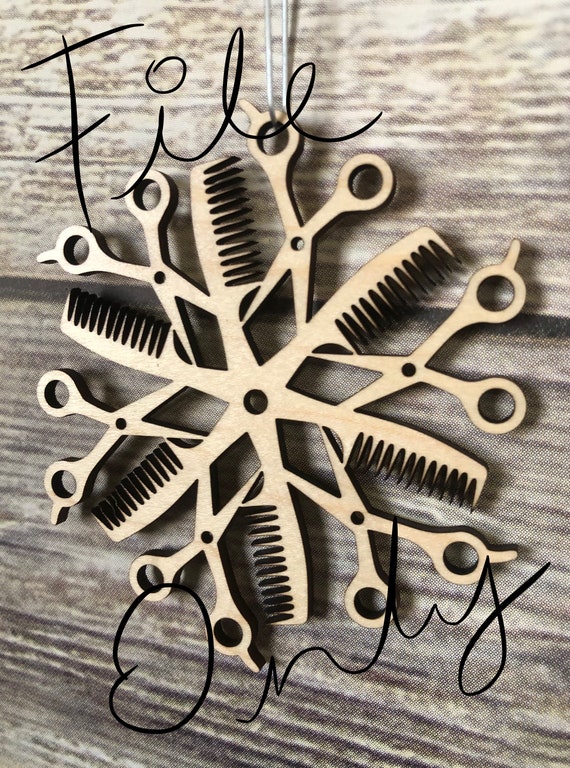 DIGITAL FILE - No physical item shipped - Hairdresser Ornament SVG File - For Glowforge, Cricut, etc