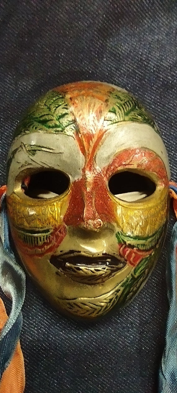 Solid Brass Mardis Gras Mask - small - image 2