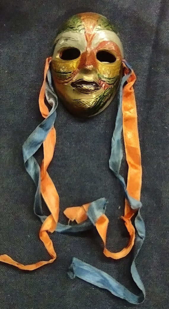 Solid Brass Mardis Gras Mask - small - image 1