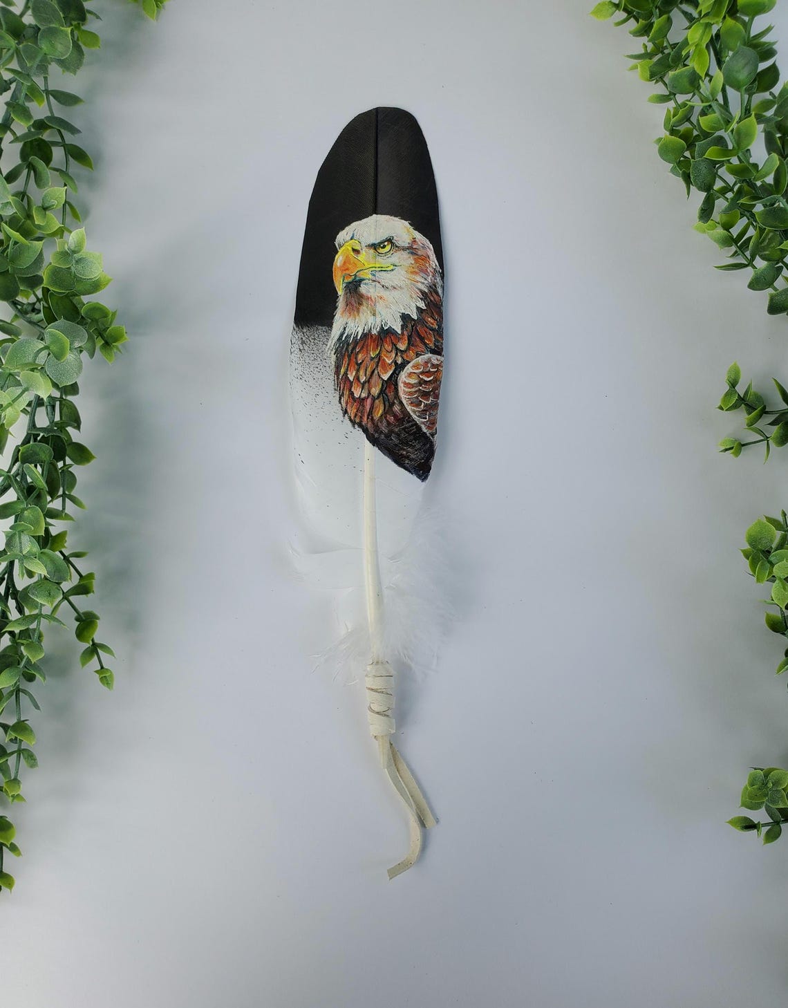 Hand Painted Feather Art of a Bald Eagle - Etsy