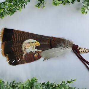 Feather Art Painting of a Bald Eagle on Feathers